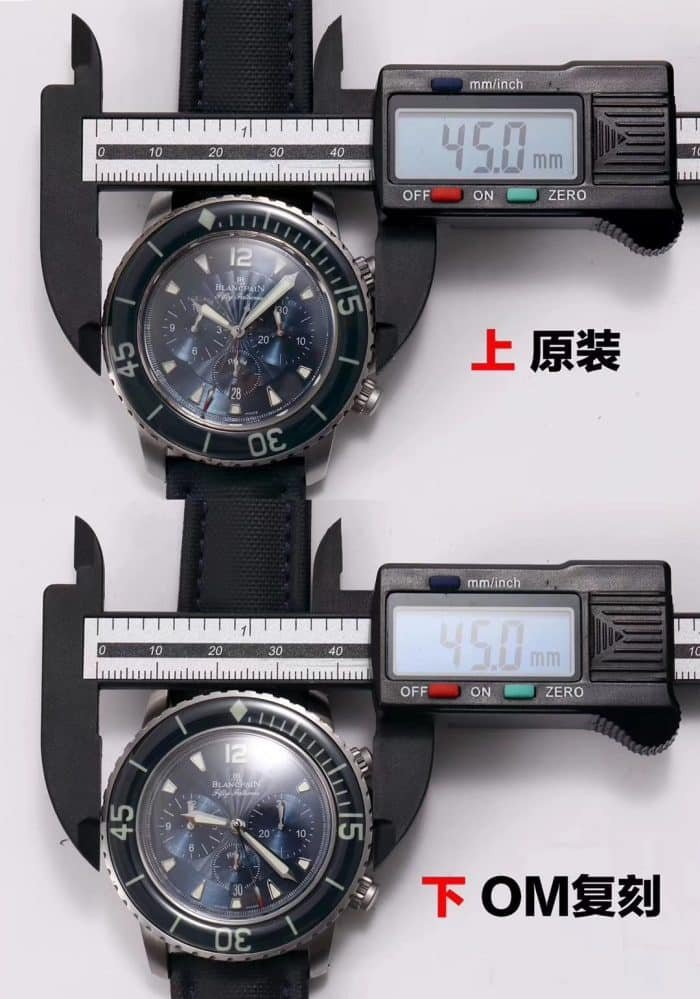 OMBlancpain Fifty Fathoms replica watch5085F tough guy men's replica watch size chart