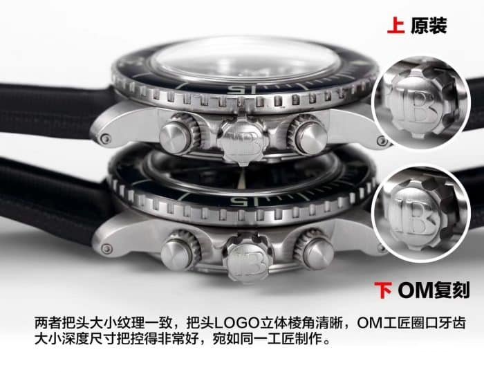 OMBlancpain Fifty Fathoms replica watch5085F tough guy men's replica watch side detail shots