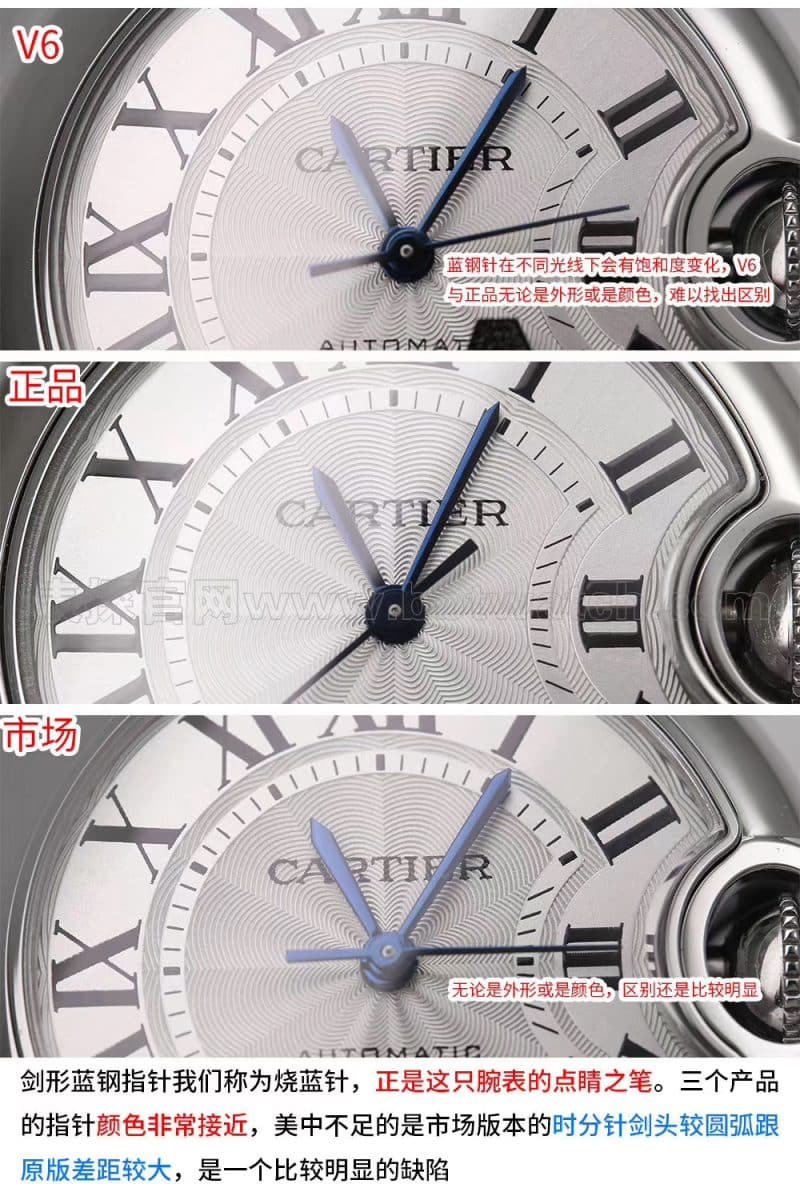 Cartierreplica blue balloon classic watch style V6 factory upgraded version V7 review pointer detail shots