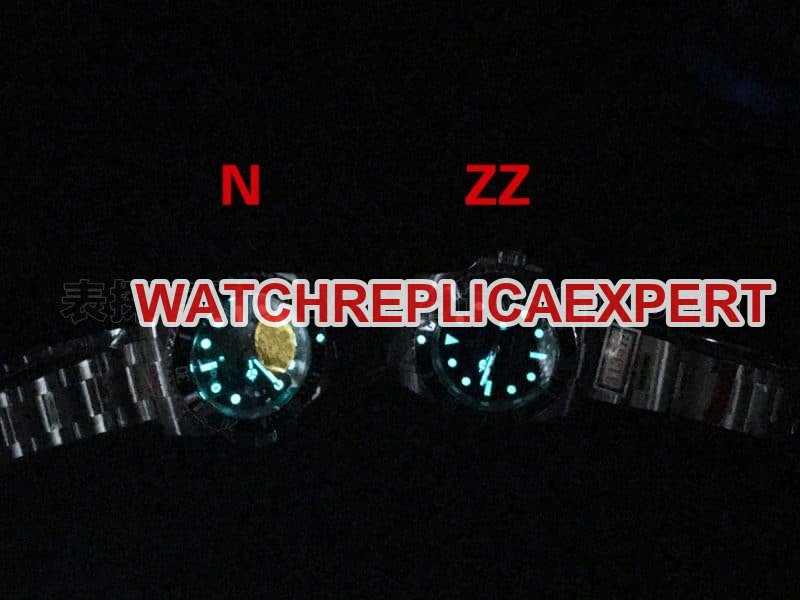 Rolex Submariner Replica ZZ Factory vs. N Factory V10S Comparison Review with Lume Shots