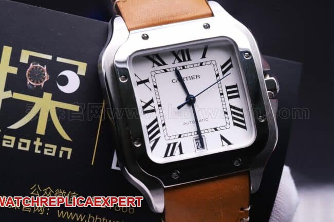 Cartier Santos replica watchgf factory review front view