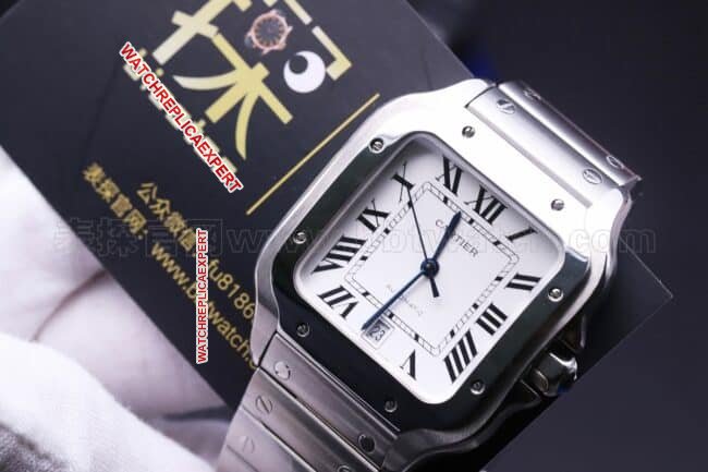 Cartier Santos replica watchgf factory review front view