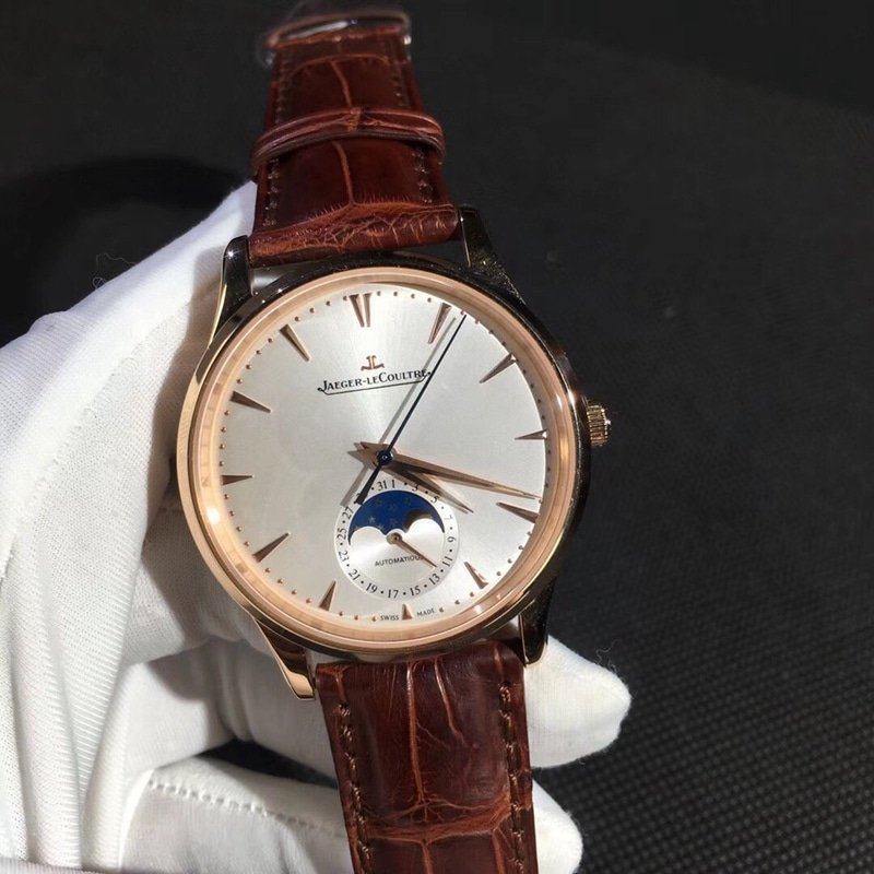 Réplica de ouro genuíno de alta qualidade Jaeger-LeCoultre Jaeger-LeCoultre Moonphase Master Series 18K relógio de ouro, 39 mm Movimento mecânico suíço 39 mm — luxury replica watch guide | Watch Replica Expert