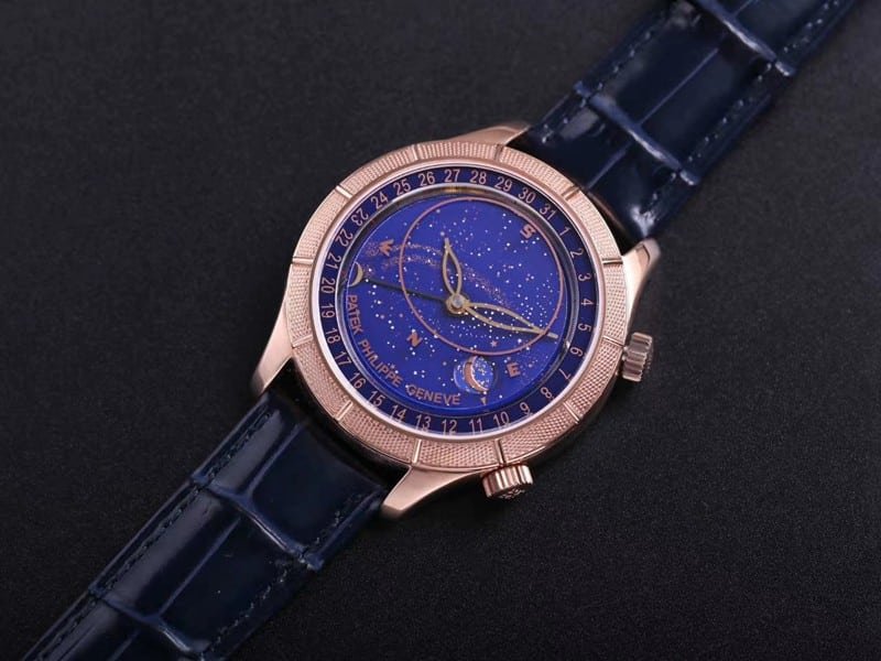 high-quality replicaPatek Philippe watch complex function starry sky series 5106R/5102/6104rose goldblue dial front view