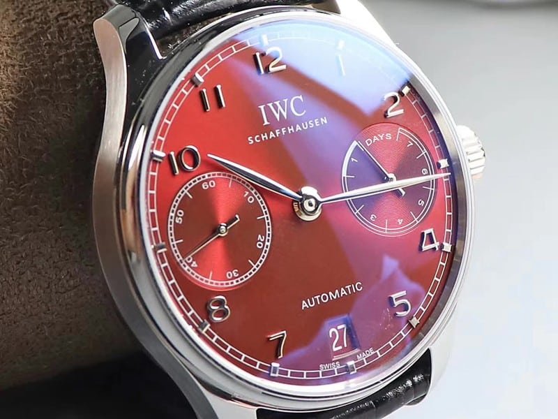 YL factory replica watch IWC Portuguese 7-day chain new model with small seconds display front view