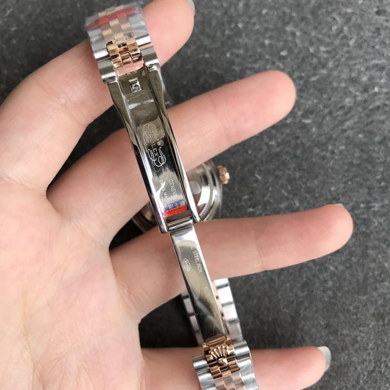 Replica Rolex Datejust ladies watch 28mm mechanical diamond bezel rose gold coffee dial buckle photo