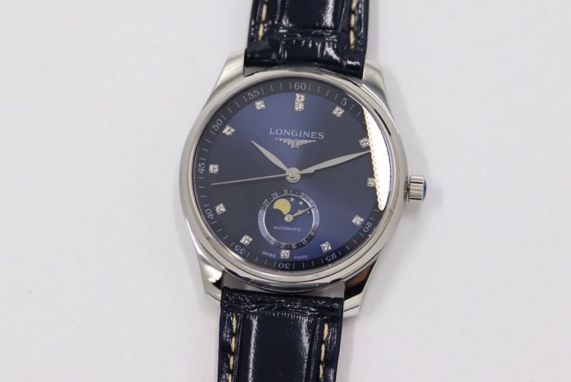 GS Factory Longines Master Series L2.909.4.78.3 Mondphasen-Replikuhr, blaues Zifferblatt, Diamantindizes, elegantes Meisterwerk — detailed review and buying guide | Watch Replica Expert
