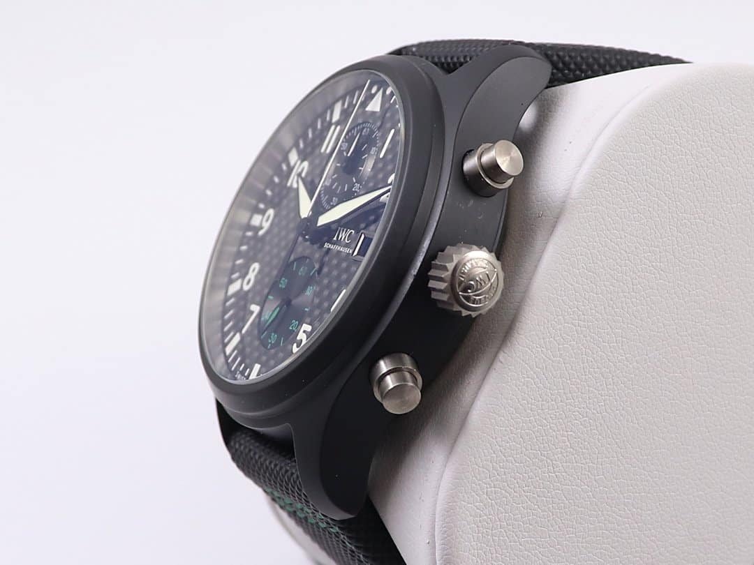 IWC super clone watch pilot series watch TOP GUN naval air combat unit chronograph watch side view