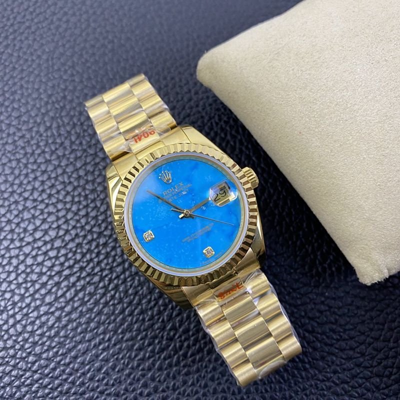 Rolex high-quality replica watch Day-Date type rare turquoise dial watch front view