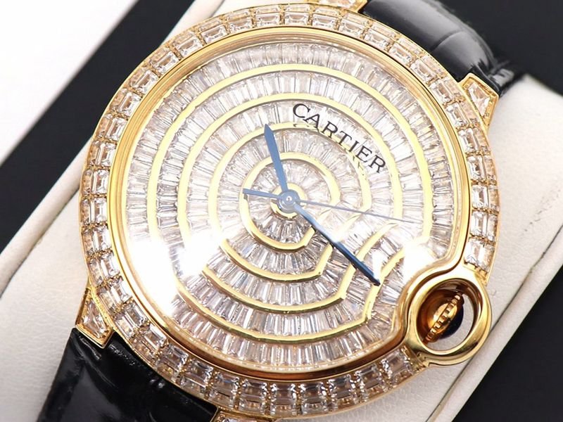 Cartier Blue Balloon Square Diamond Full Star Watch Front View