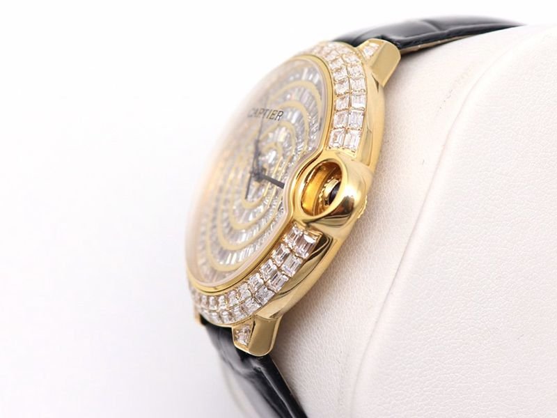 Cartier Blue Balloon Square Diamond Full Diamond Watch Side View