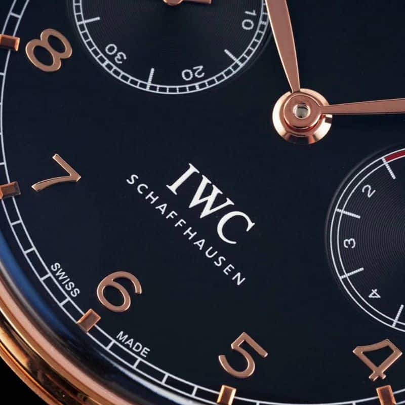 IWCIWCsuper clone watch Portuguese series annual calendar men's mechanical watch detail shots