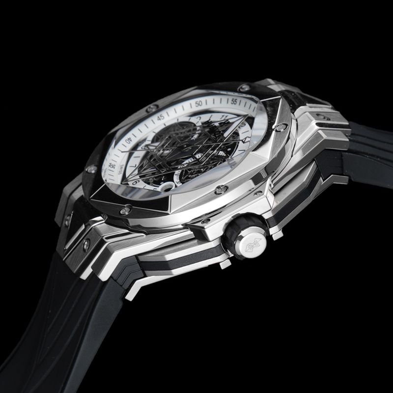 HublotHublotsuper clone watch new BigBangSangBleuII tattoo men's mechanical watch side view