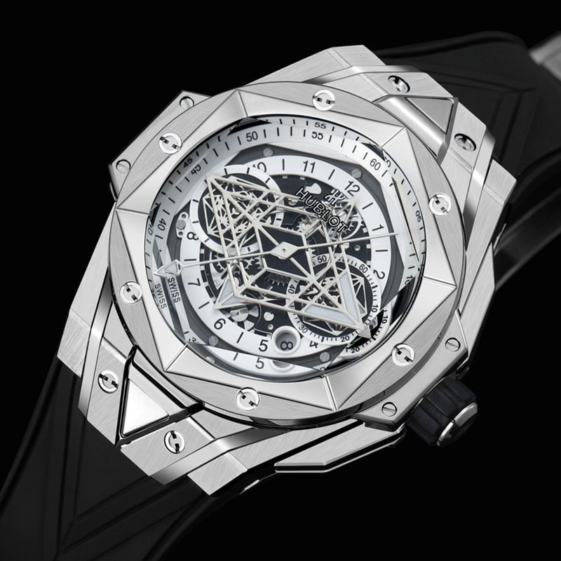 HublotHublotsuper clone watch new BigBangSangBleuII tattoo men's mechanical watch front view