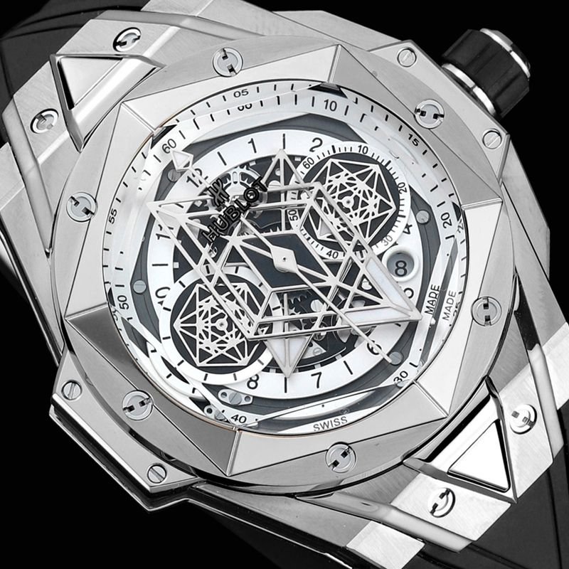 HublotHublotsuper clone watch new BigBangSangBleuII tattoo men's mechanical watch front view