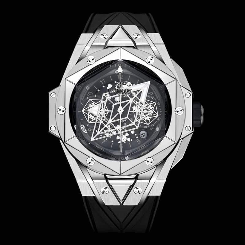 HublotHublotsuper clone watch new BigBangSangBleuII tattoo men's mechanical watch front view