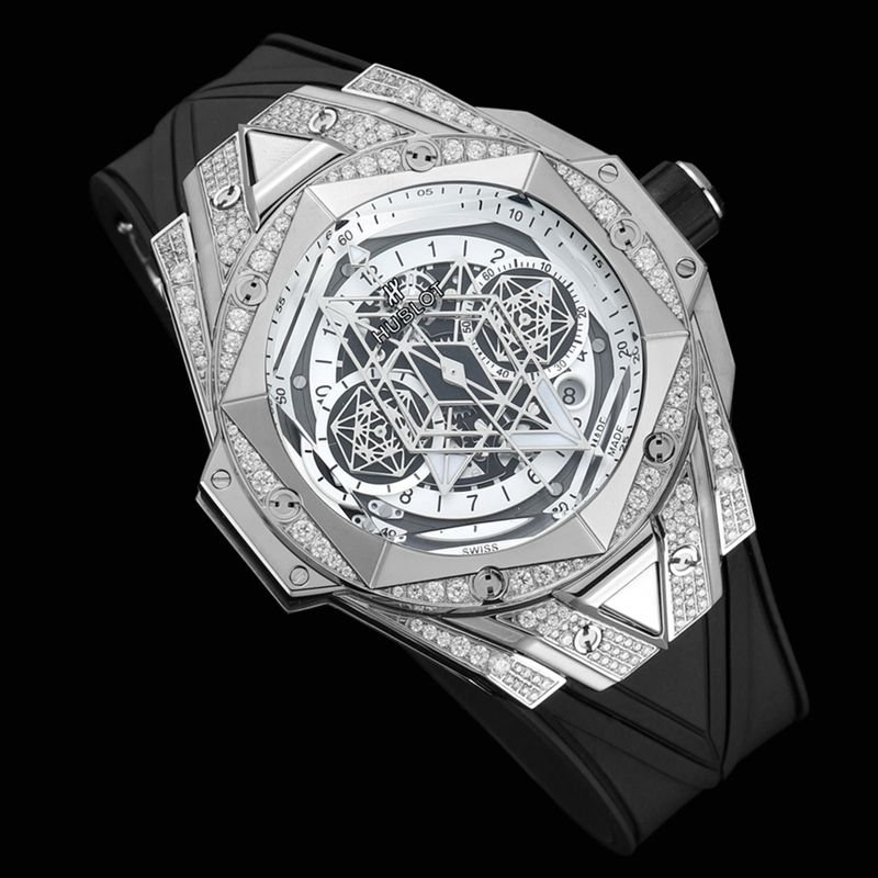 HublotHublotsuper clone watch new BigBangSangBleuII tattoo men's mechanical watch front view