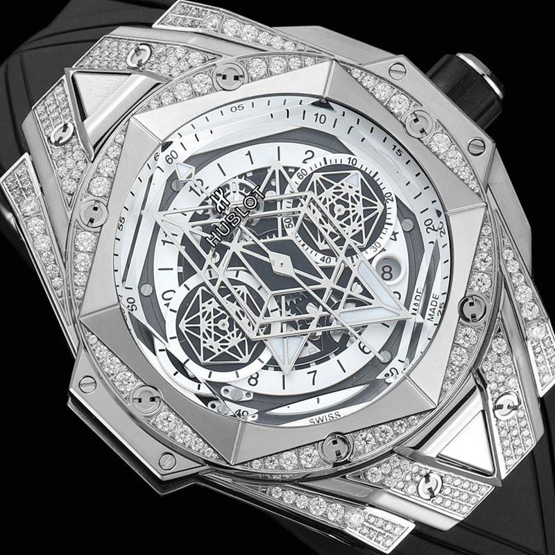 HublotHublotsuper clone watch new BigBangSangBleuII tattoo men's mechanical watch front view
