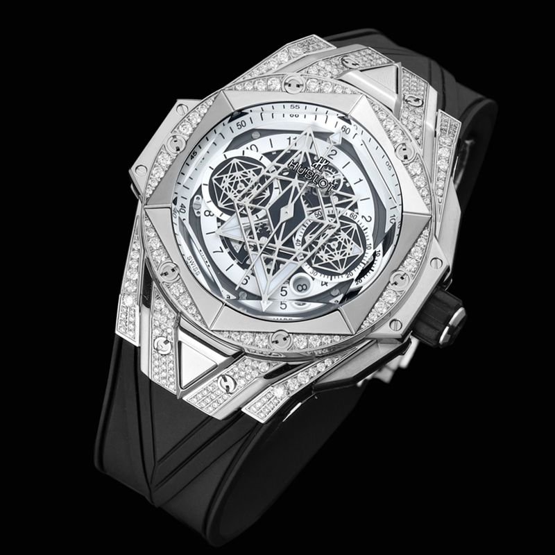 HublotHublotsuper clone watch new BigBangSangBleuII tattoo men's mechanical watch front view