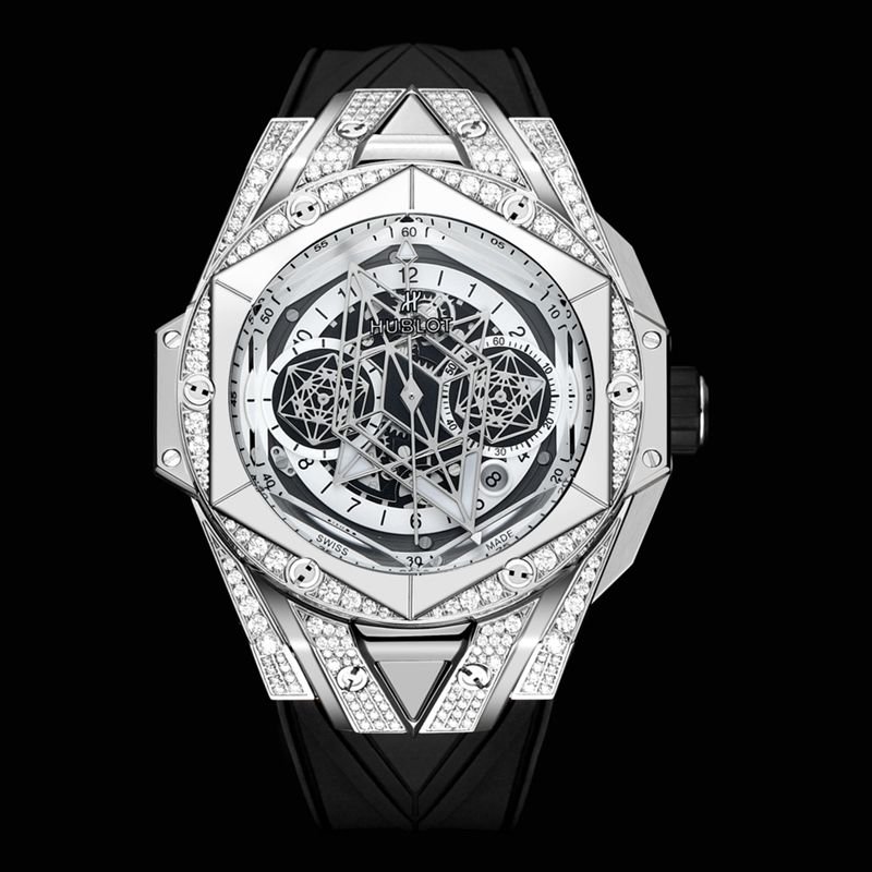 HublotHublotsuper clone watch new BigBangSangBleuII tattoo men's mechanical watch front view