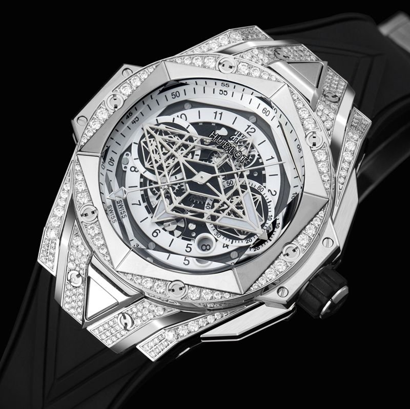 HublotHublotsuper clone watch new BigBangSangBleuII tattoo men's mechanical watch front view