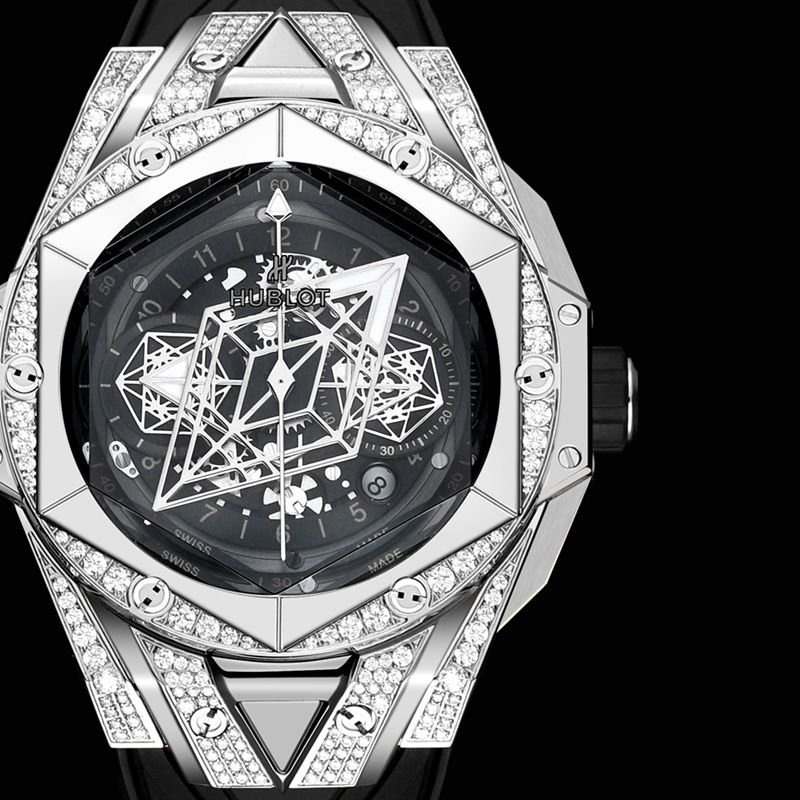 HublotHublotreplica watch new BigBangSangBleuII tattoo men's mechanical watch front view