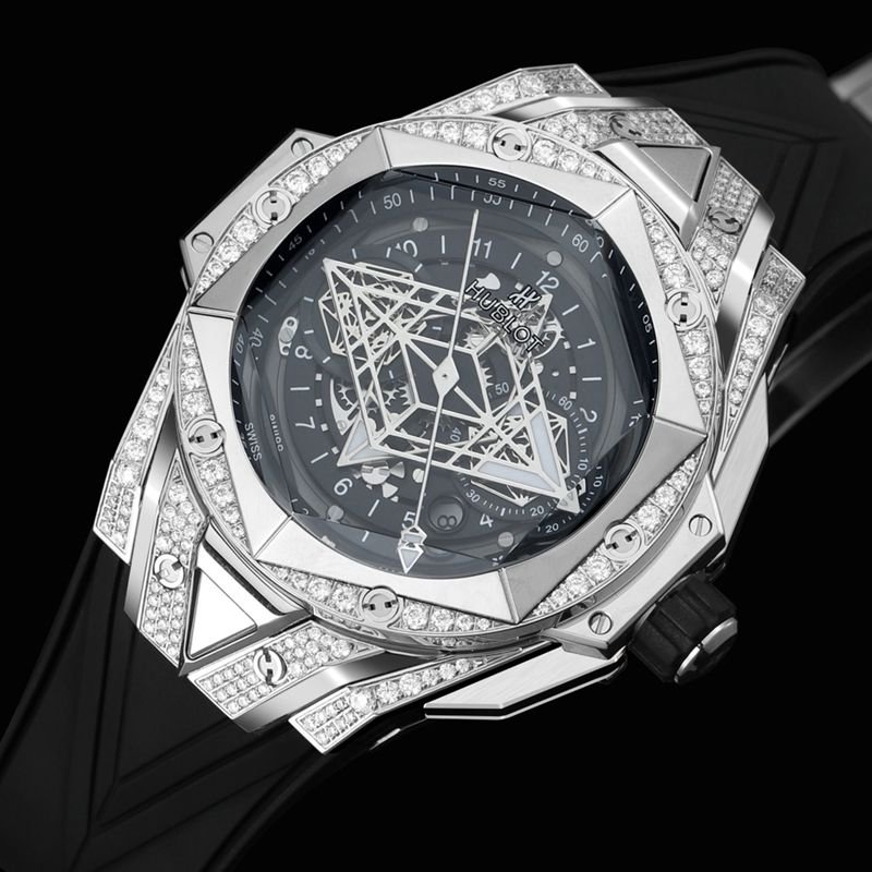 HublotHublotreplica watch new BigBangSangBleuII tattoo men's mechanical watch front view