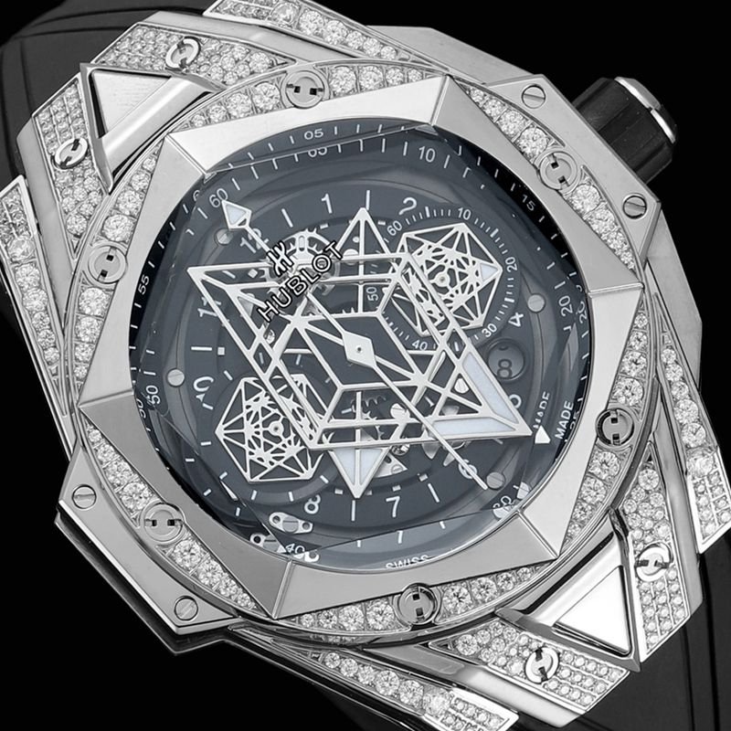 HublotHublotreplica watch new BigBangSangBleuII tattoo men's mechanical watch front view