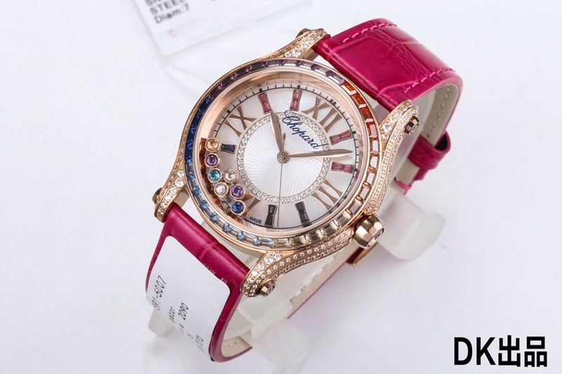 2021 latest ladies replica watch Chopard ultimate replica happy rainbow T diamond 274891-5007 front view