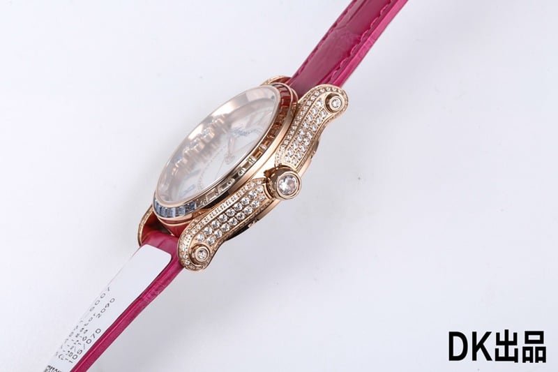 2021 latest ladies replica watch Chopard ultimate replica happy rainbow T diamond 274891-5007 side view