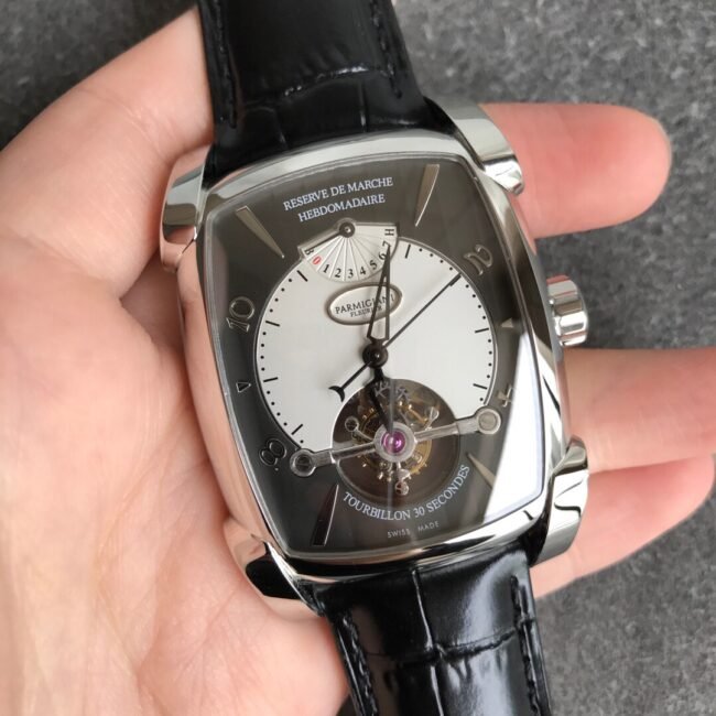 Parmigiani Fleurier top-tier replica watch tourbillon men's square watch front view