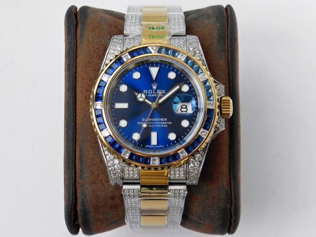 ReplicaRolex watch top-tierGMT-Master type II rear diamond customized version luxury sparkling classic trend front view