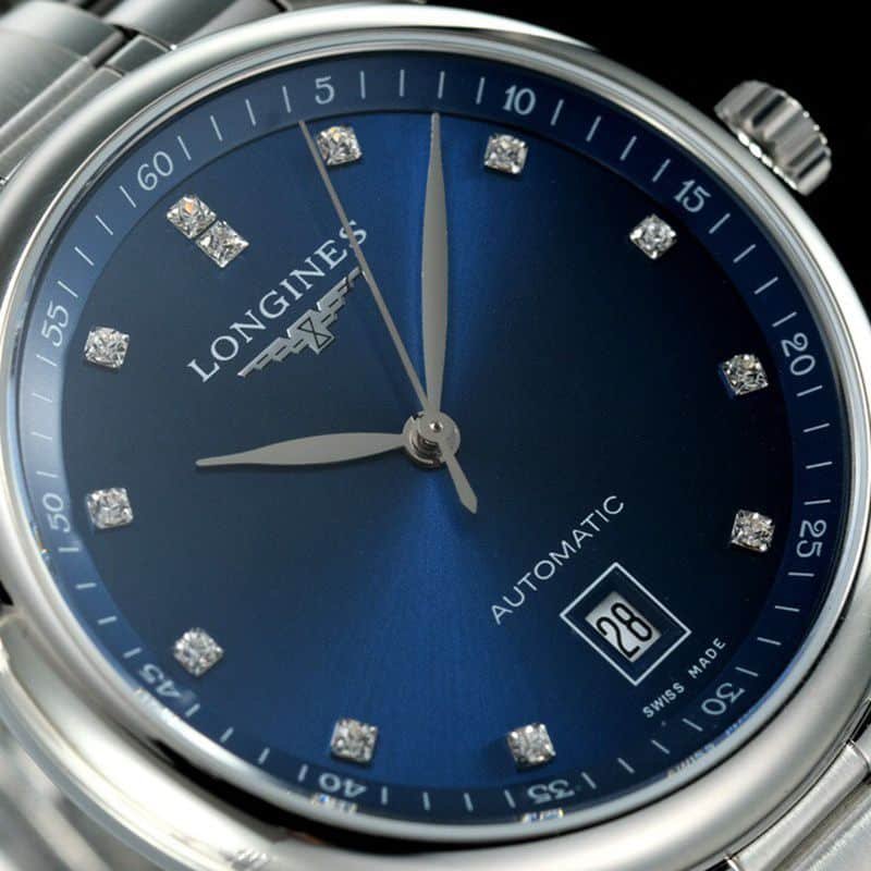 Longinestop-tiersuper clone watch master series men's mechanical blue watch front view