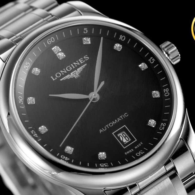 Longinestop-tier replica watch master series men's mechanical black watch front view
