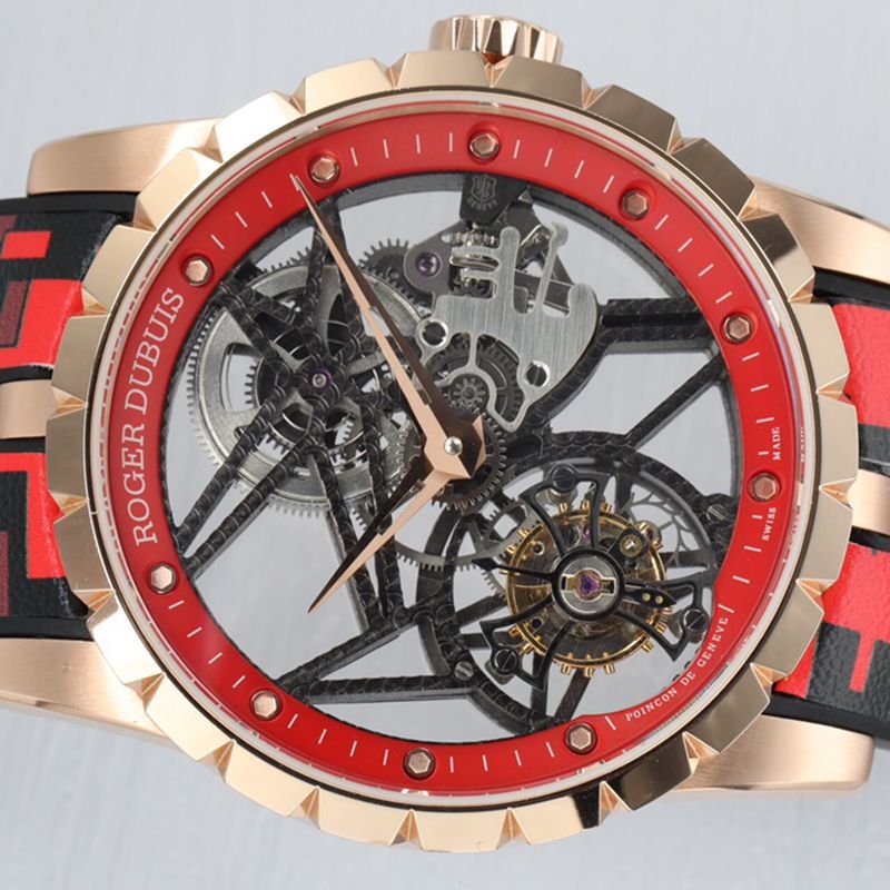 Roger Dubuis top-tiersuper clone watch EXCALIBUR king series men's tourbillon watch front view