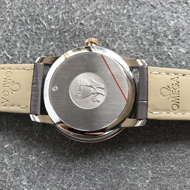 Omegatop-tier replica watch Diefei series white leather strap men's mechanical watch back cover picture