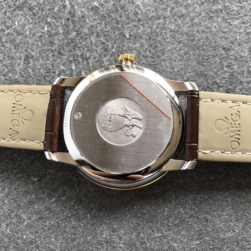 Omegatop-tier replica watch Diefei series men's gold plate leather strap mechanical watch back cover picture
