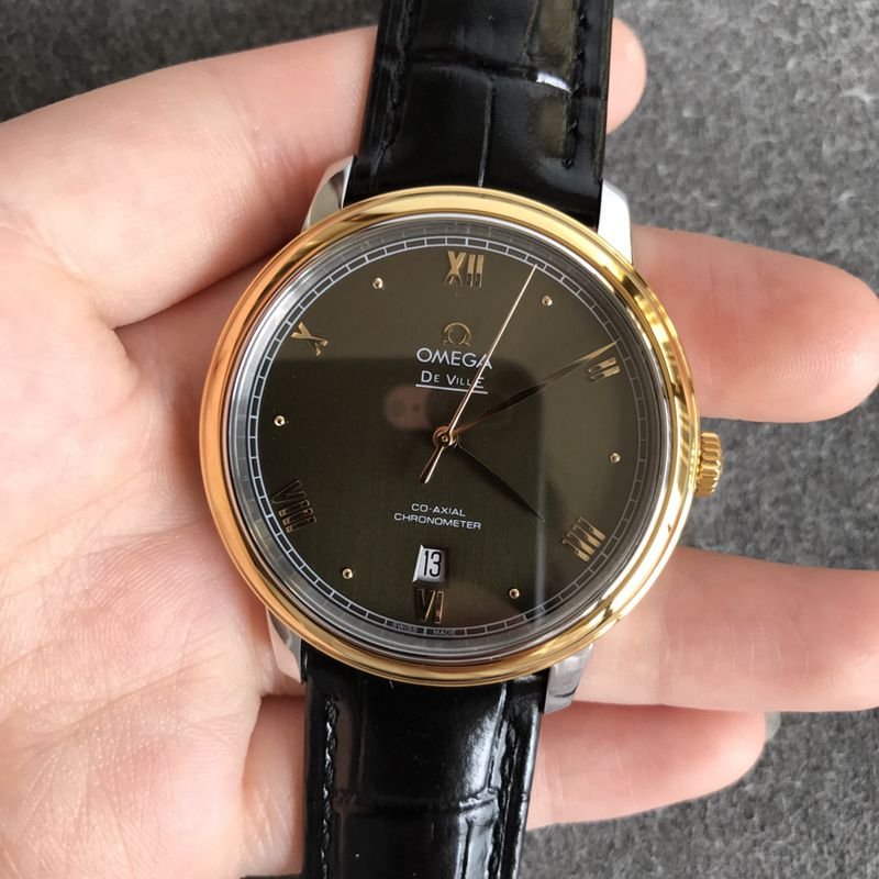 Replik einer Omega De Ville Herren-Gürteluhr mit schwarzem Zifferblatt, Super-Klon mit gebürsteter Textur — detailed review and buying guide | Watch Replica Expert