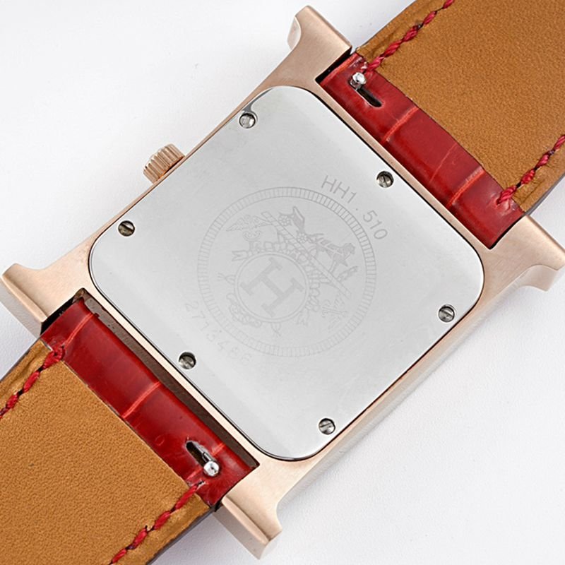 Hermès top-tier super clone watch HeureH three-hand series ladies quartzrose gold watch movement picture
