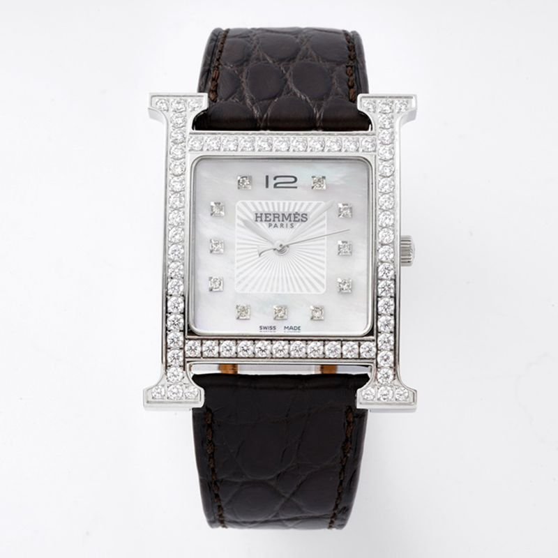 BV Factory Hermes Heure H Big Three Hands Series Damen-Quarzuhr mit Perlmuttzifferblatt und echtem Lederarmband, Freizeitarmbanduhr — detailed review and buying guide | Watch Replica Expert