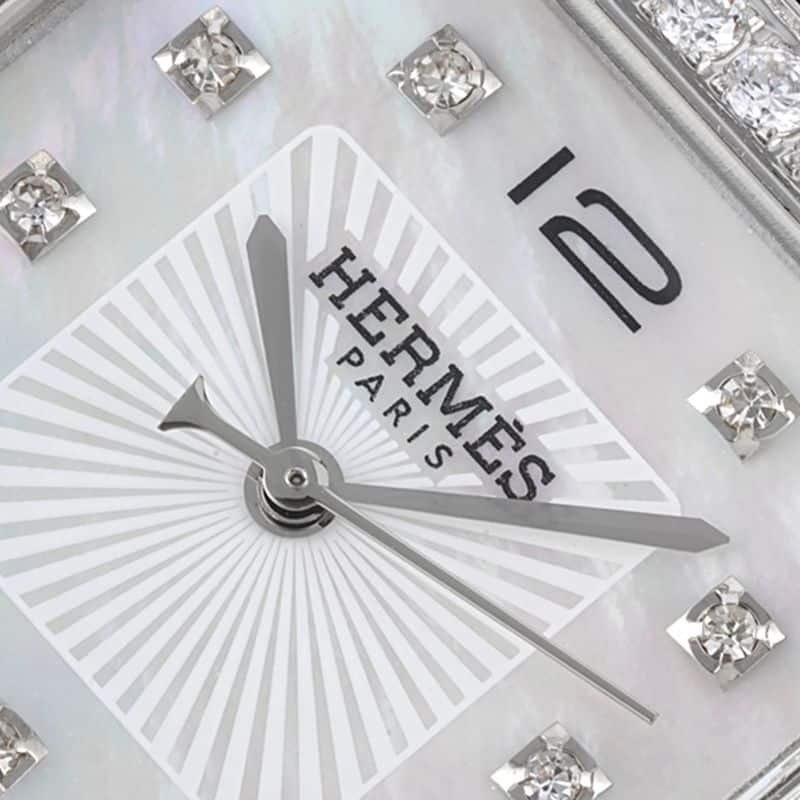 Hermès top-tier replica watch HeureH three-hand series ladies quartzleather strap casual watch detail shots