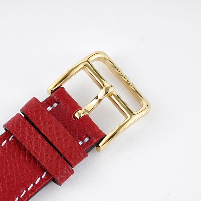Hermès top-tierhigh-quality replica watch HeureH three-pin series ladies leather strapwhite dial gold watch clasp picture