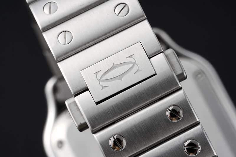 Cartiertop-tiersuper clone watch Santos series ladies steel braceletdiamondwhite dial watch clasp picture