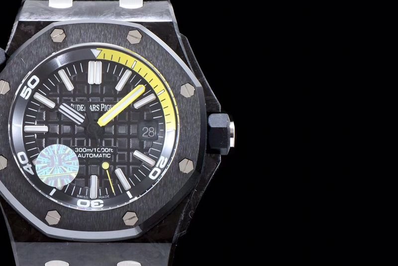 Audemars Piguet Top Replica Watches 15706 Series Men's Mechanical Watches with Ceramic Bezel and Black Plate Details