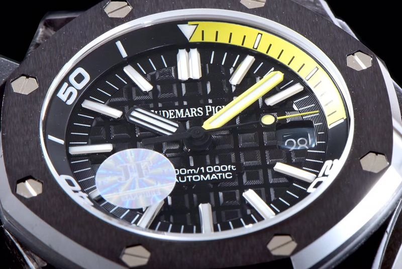 Audemars Piguet Top Replica Watches 15706 Series Men's Mechanical Watches with Ceramic Bezel and Black Plate Details