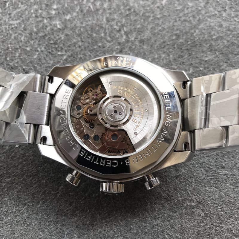 Breitlingtop-tiersuper clone watch pilot 8 series men's steel braceletblack dial watch movement picture