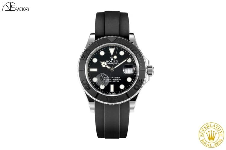top-tier replica watch VSRolex white yacht 42dial3235 mechanical super long standby front view