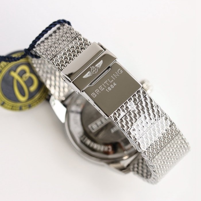 top-tier replica watch Breitling men's blue dial super ocean culture mechanical watch clasp picture