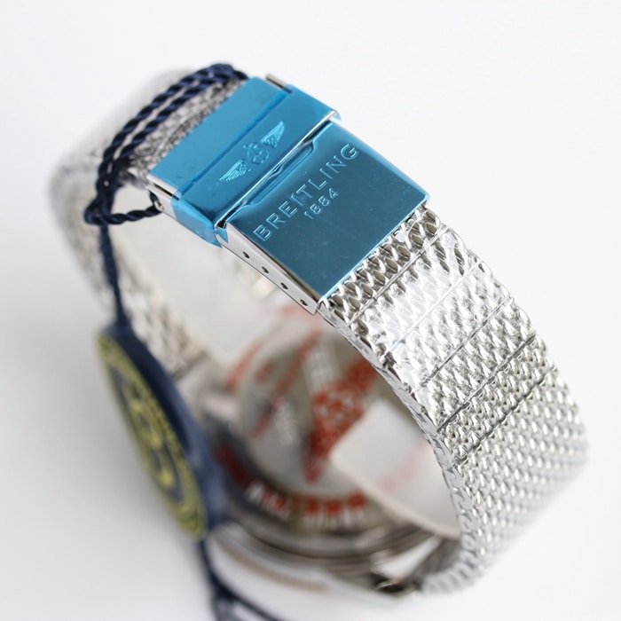 top-tier replica watch Breitling men's blue dial super ocean culture mechanical watch clasp picture