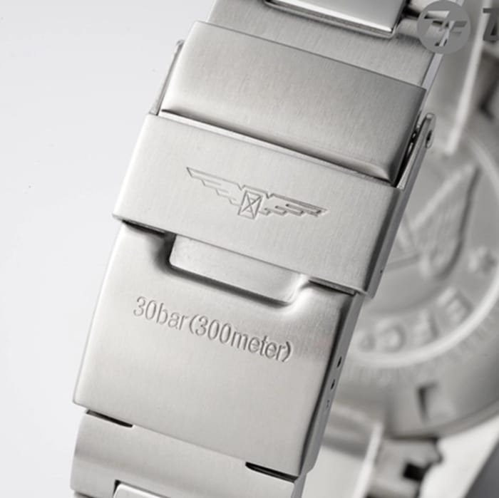top-tier replica watch Longines men's black dial Concas mechanical steel bracelet watch clasp picture